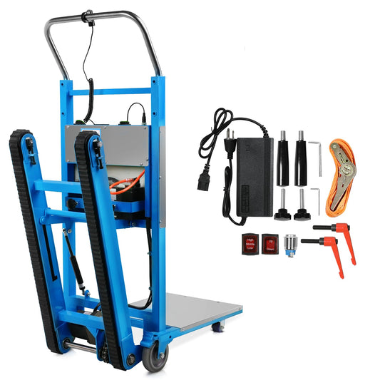 1250W Electric Stair Climbing Dolly - 900lbs Heavy Duty Motorized Hand Truck W/Telescopic Handle, 3-Mode Folding Stair Climber Cart for Furniture & Appliances (Blue)
