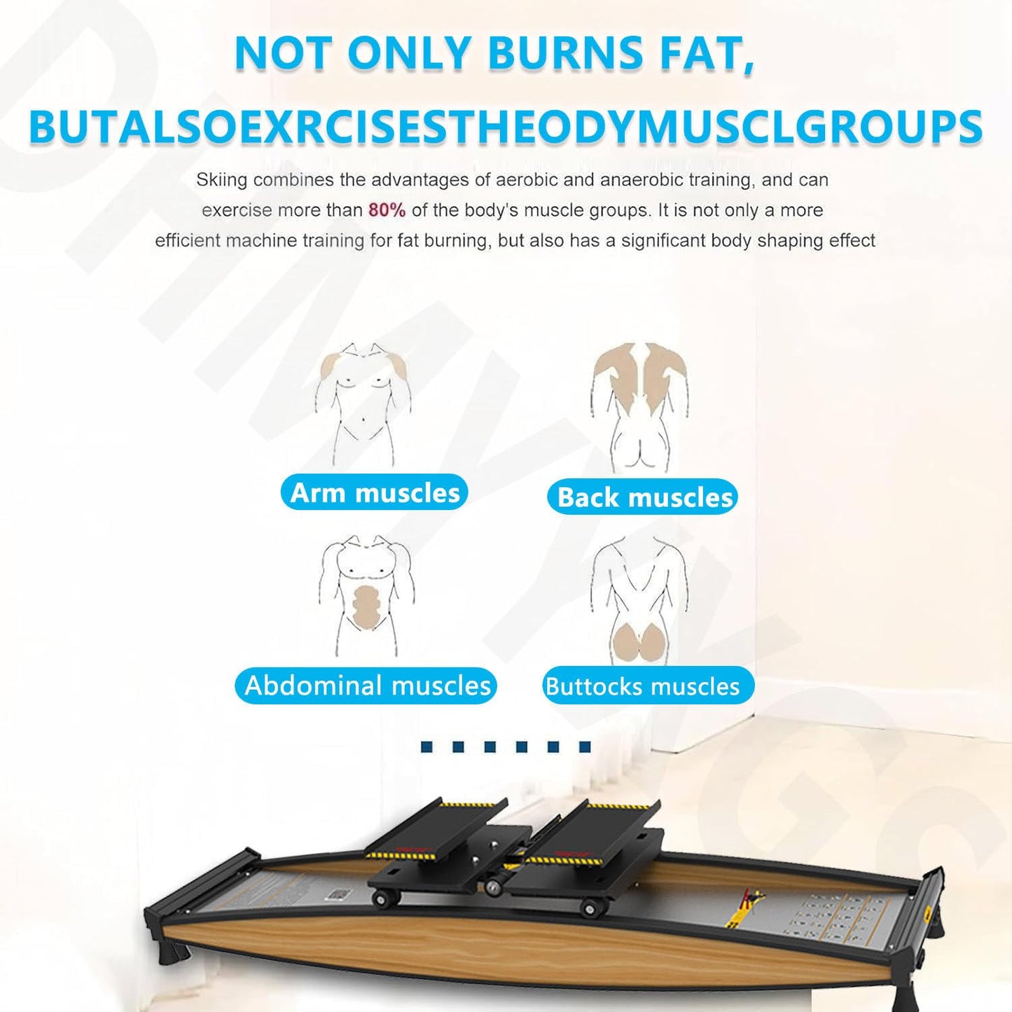 Ski Simulator,Indoor Ski 3D Cross Trainer,Ski Exercise Machine,Waist Training Ski Simulator,Board Exercise Machine,150kg Load,for Waist,Abdomen and Leg Training