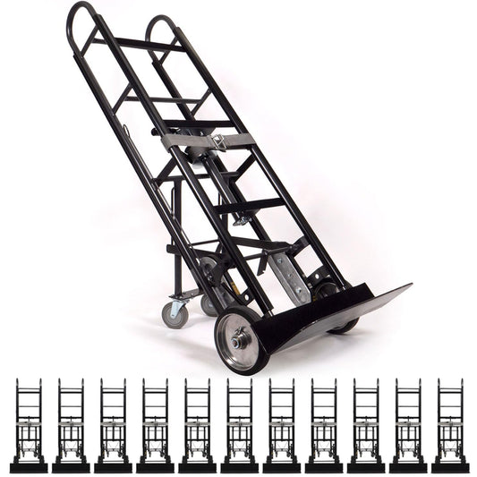 US Cargo Control Appliance Dolly with Stair Climber & Kickback Wheels (12-Pack), 1,200 LBS Capacity, Industrial Appliance Hand Truck with Single Auto Recoil Strap System, Heavy Duty Steel Hand Truck