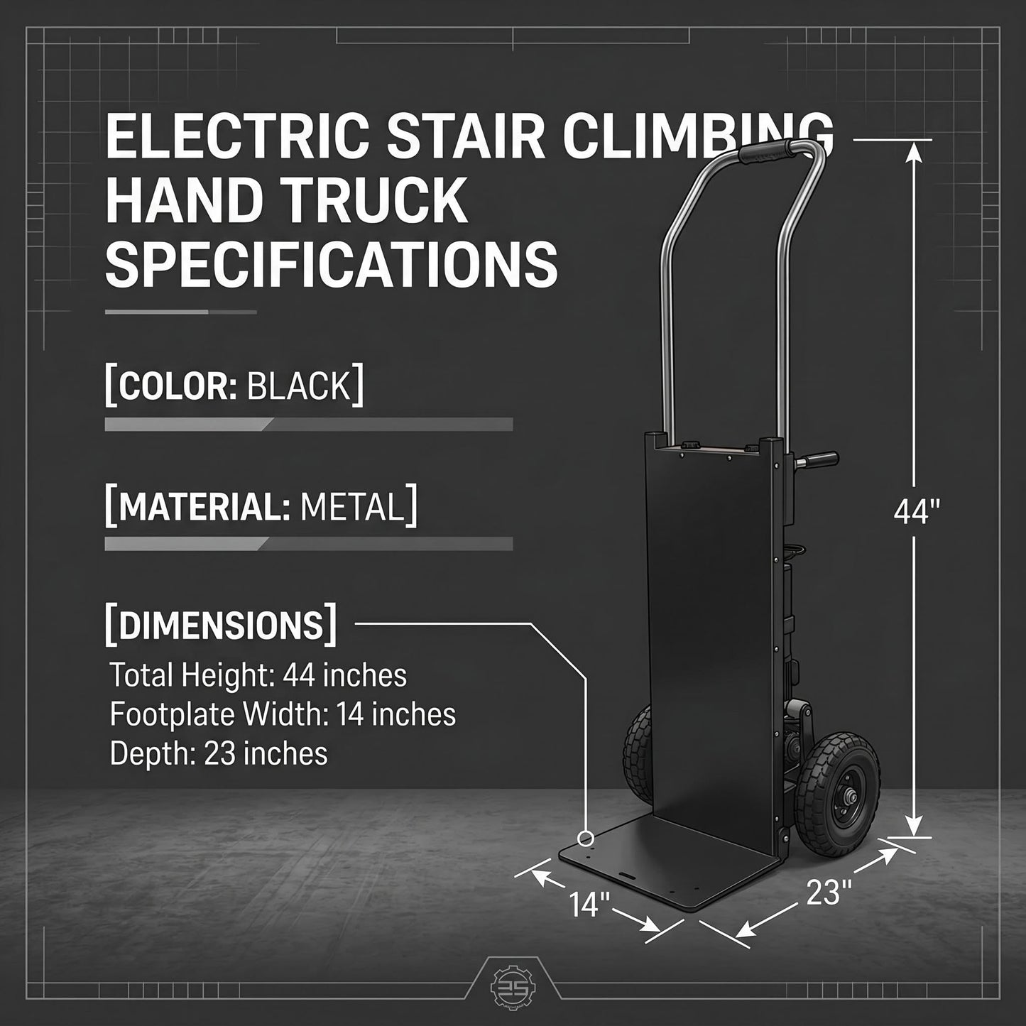 Large Load Capacity Electric Stair Climbing Cart, Electric Stair Climbing Machine for Construction, Large Load Capacity Electric Stair Climbing Cart with Removable 48V Lithium Battery