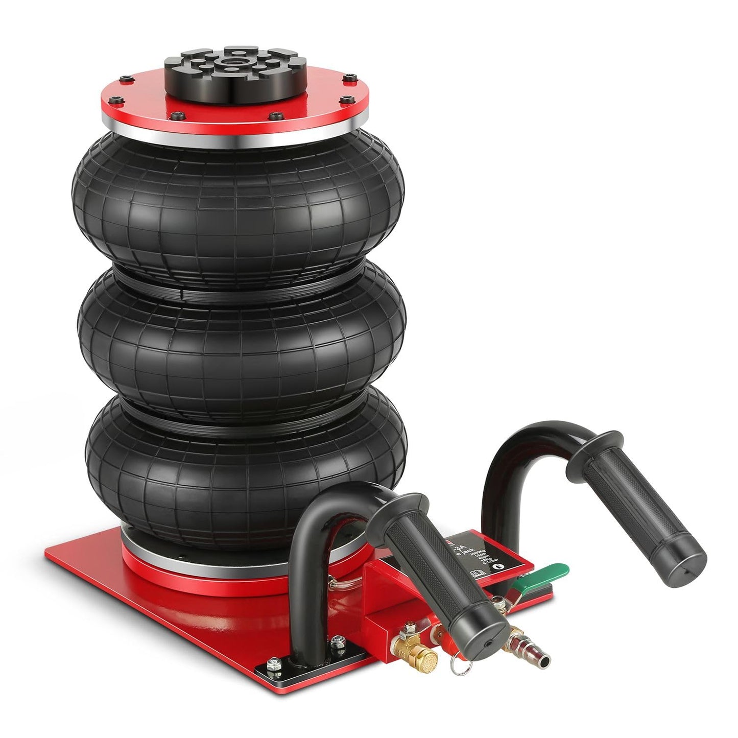 DNA Motoring Air Jack 3.5 Ton / 7700lbs Triple Bag Airbag Jack with Short-Handle, 3-5 s Fast Lifting Pneumatic for Cars,Trucks, Garage, Repair, Lifting up to 14.3", TOOLS-00686
