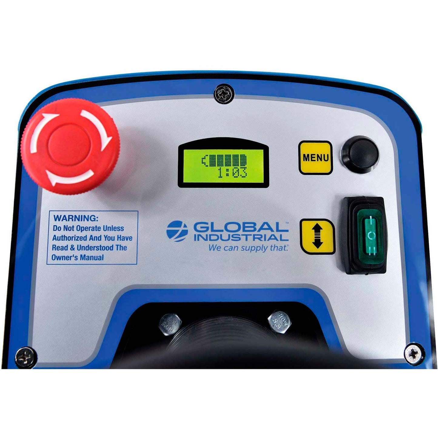 Global Industrial Automatic Ride-On Floor Scrubber with 22" Cleaning Path, (2) 12V 100Ah Batteries, 4.5 Hour Run Time, Industrial Commercial Floor Scrubber Machine