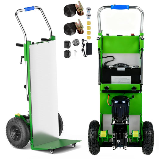 Electric Stair Climbing Dolly, 1200w Electric Hand Trucks Foldable, Large Capacity Stair Climbing Hand Trucks Dolly Cart with 4m Safety Rope, for Mobile Furniture Logistics Warehouse (Green)