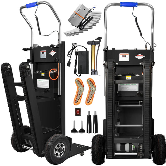 Electric Stair Climbing Dolly, 1250W Powered Stair Climber Hand Truck, 900Lbs Capacity Folding Stairclimber Cart with Telescopic Handle, All-Terrain Moving Equipment for Homel (Track & Wheel)