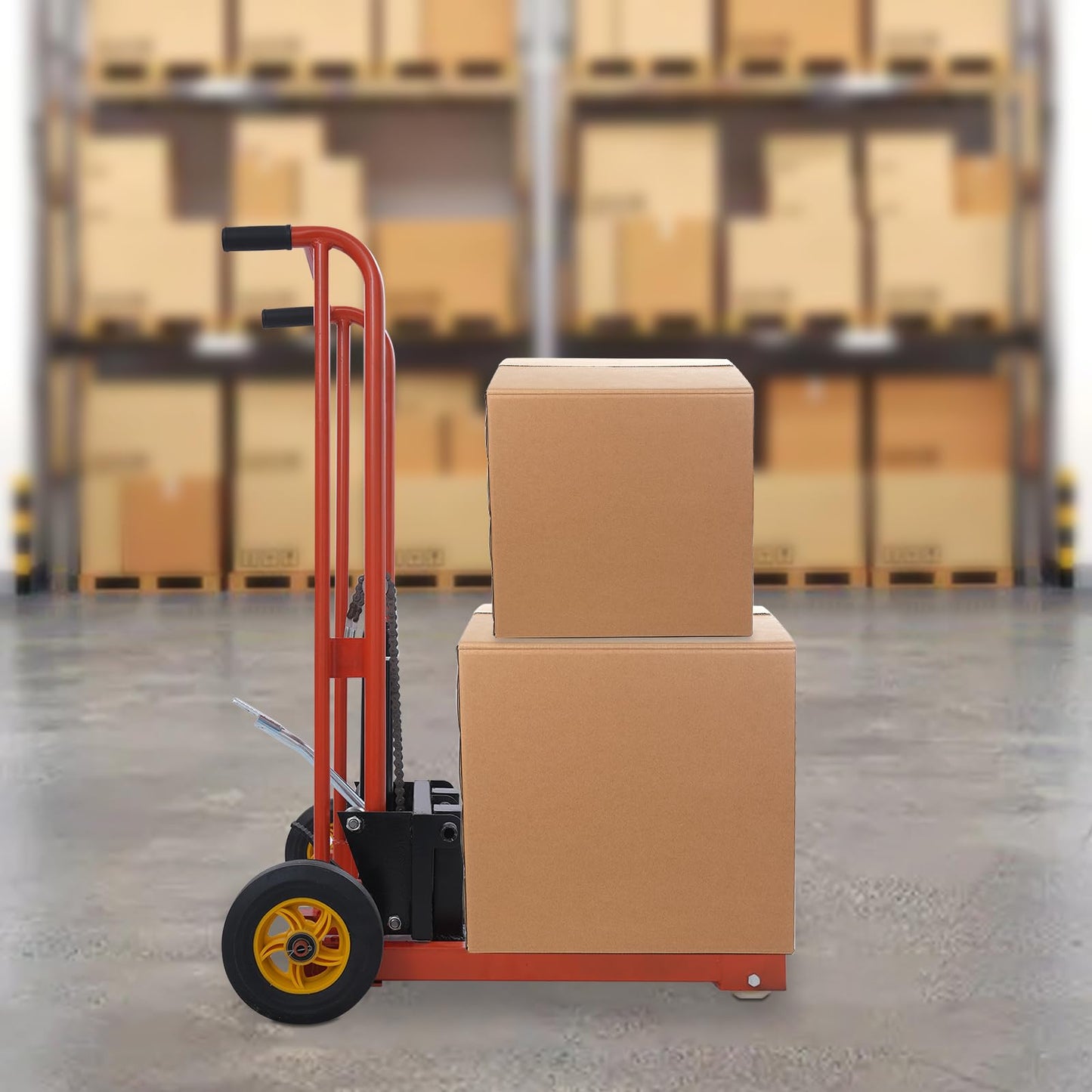 Hydraulic Material Lift Pallet Truck, 450 lbs Manual Winch Stacker 36" Adjustable Lift Stacker, Pallet Lift Table, Hydraulic Material Lift Winch Stacker Pallet Jack Truck Dolly