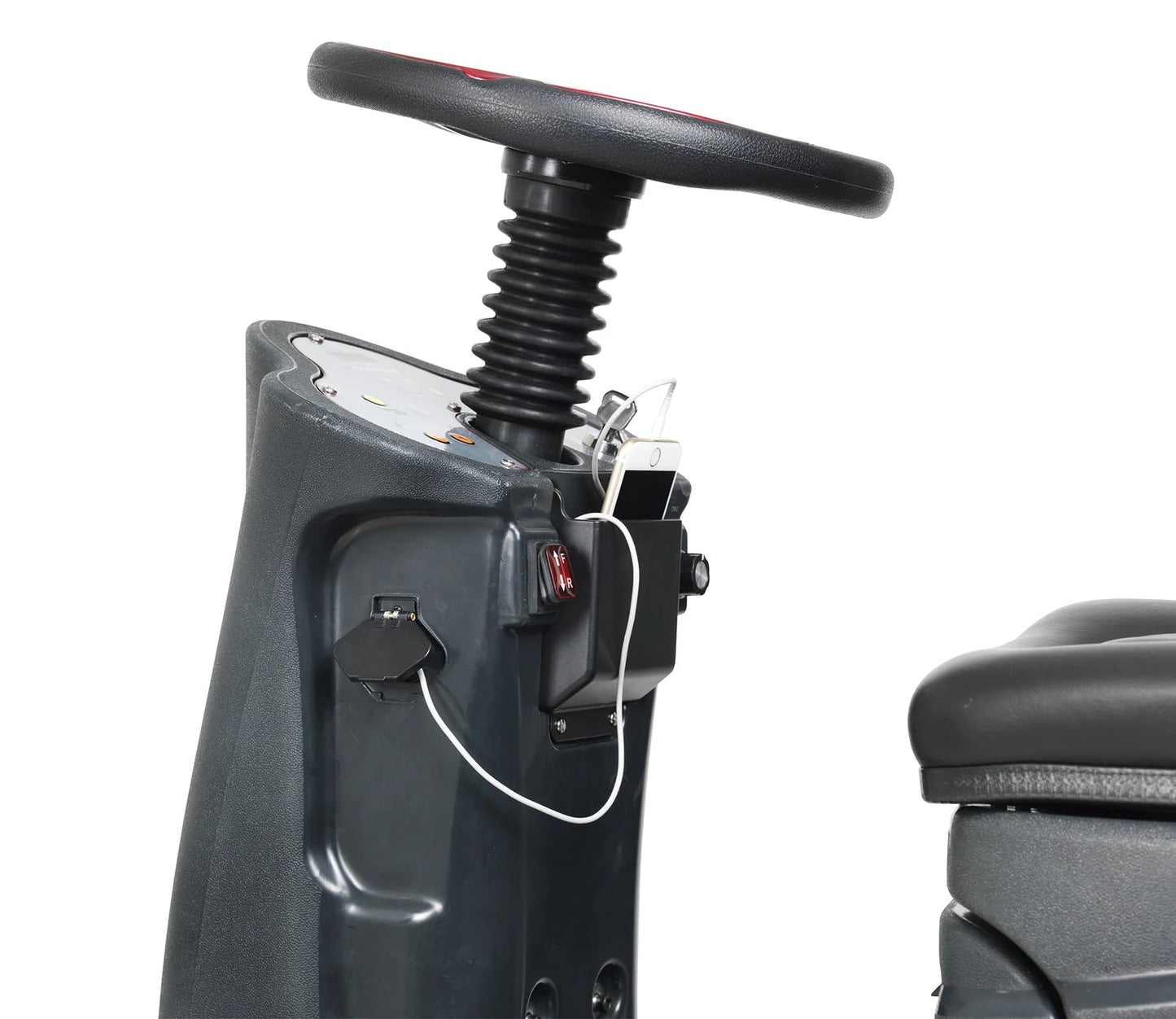 AS850R-TPPL Ride-On Floor Scrubber, 32" Cleaning Path, 31 Gal Solution & Recovery Tanks, (4) 120 Ah TPPL Batteries, Onboard Charger, Pad Drivers & Brushes