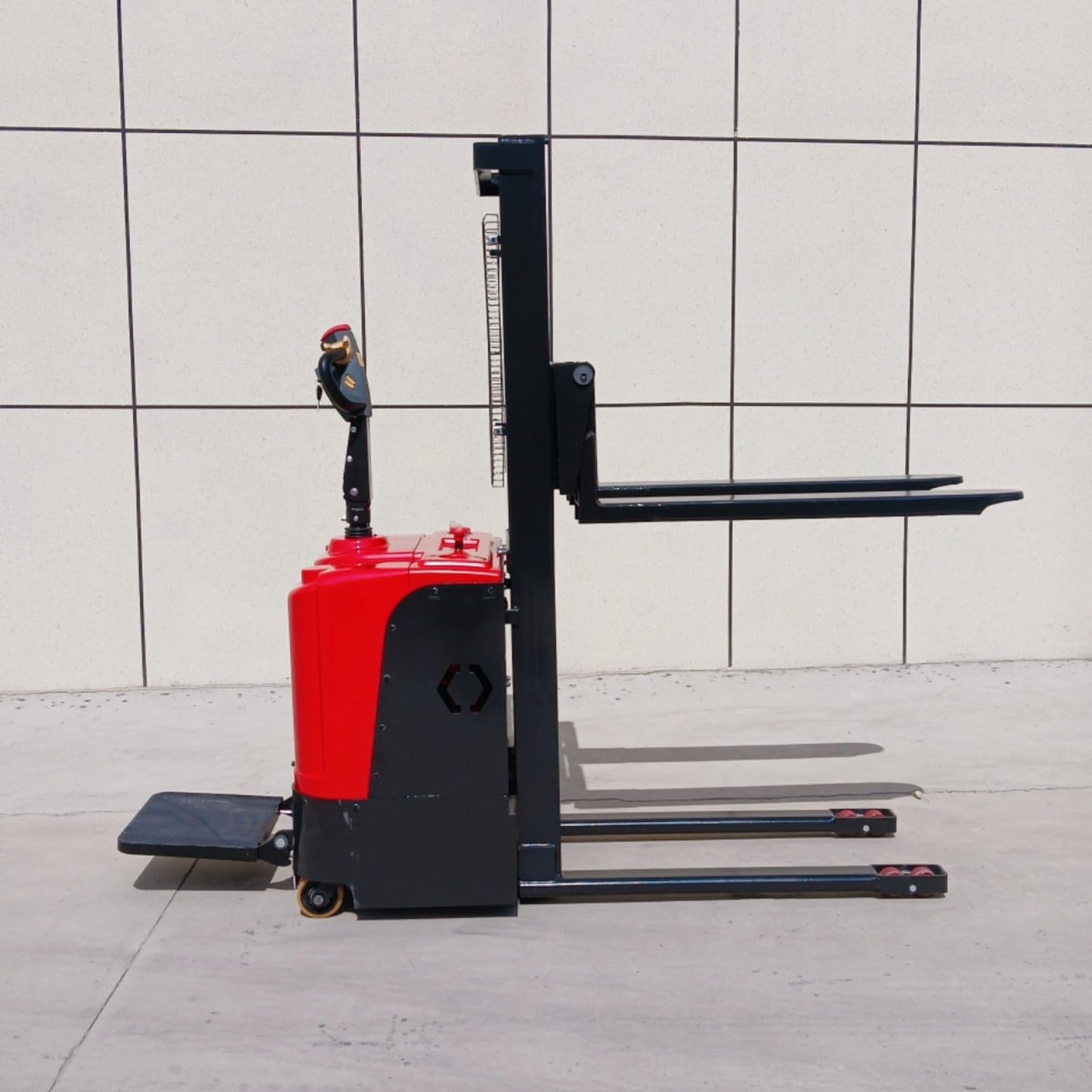 Full Electric Walkie Pallet Stacker, 1000kg/1500kg Capacity 3000mm Lift Height, Warehouse Material Handling Electric Pallet Jack, Hand Push Electric Forklift Stacker for Loading Unloading