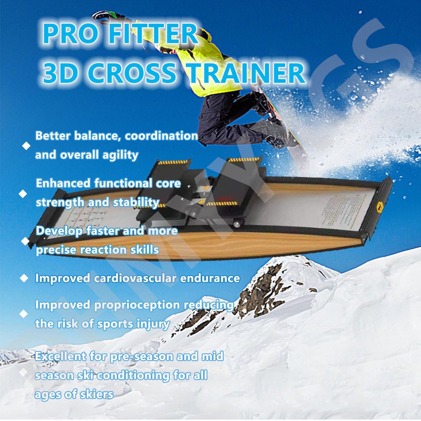 Ski Simulator,Indoor Ski 3D Cross Trainer,Ski Exercise Machine,Waist Training Ski Simulator,Board Exercise Machine,150kg Load,for Waist,Abdomen and Leg Training