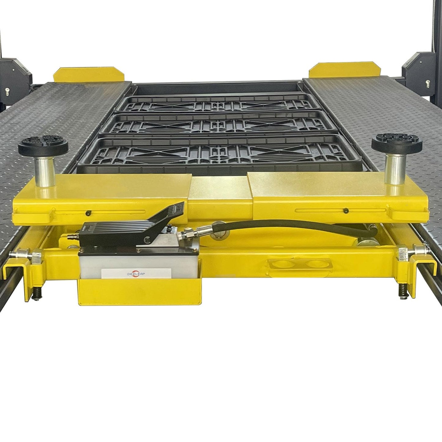 HPDMC 8500 lbs Four Post Parking Lift, 110V Heavy Duty 4 Post Lift w/Caster, Suit with Rolling Jack Bridge Jack for Workshop, Maintenance Shop 1 Year Warranty