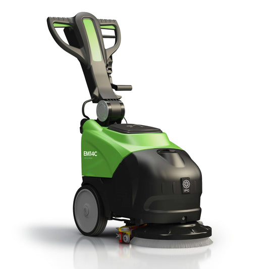 IPC Eagle EM14C Walk Behind Floor Scrubber - 110V-Powered, 14” Cleaning Path, Commercial Auto Scrubber for Tile, Retail, Offices & Tight Spaces