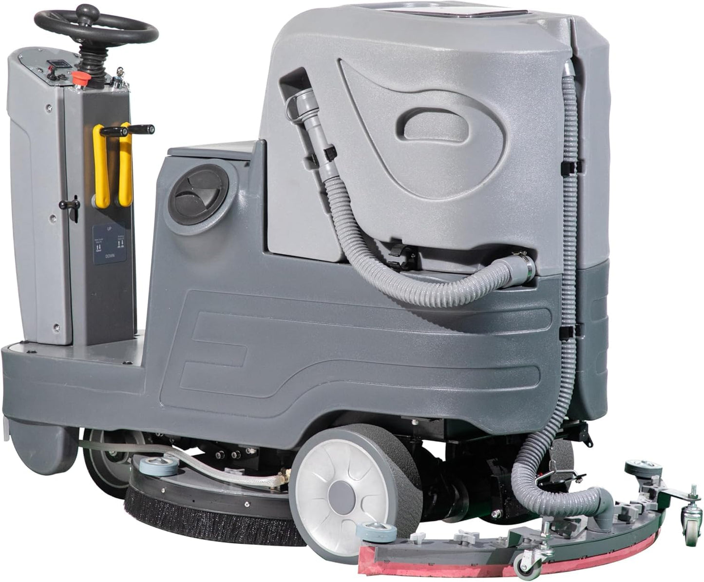 HiBuyer Commercial Ride-On Floor Scrubber Machine 21" Brush w/ 38 Inch Squeegee, 21.1 Gallon Tank Automatic Commercial Riding Floor Cleaning Scrubber