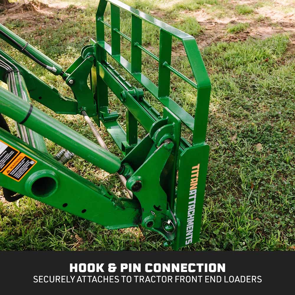 Titan Attachments Pro Series Pallet Fork Frame, Hook and Pin Mounting Style, Rated 6000 LB, Fits Class II Pallet Fork Blades, C2 Hay Spear, & Stabilizer Spears, 2" Receiver Hitch