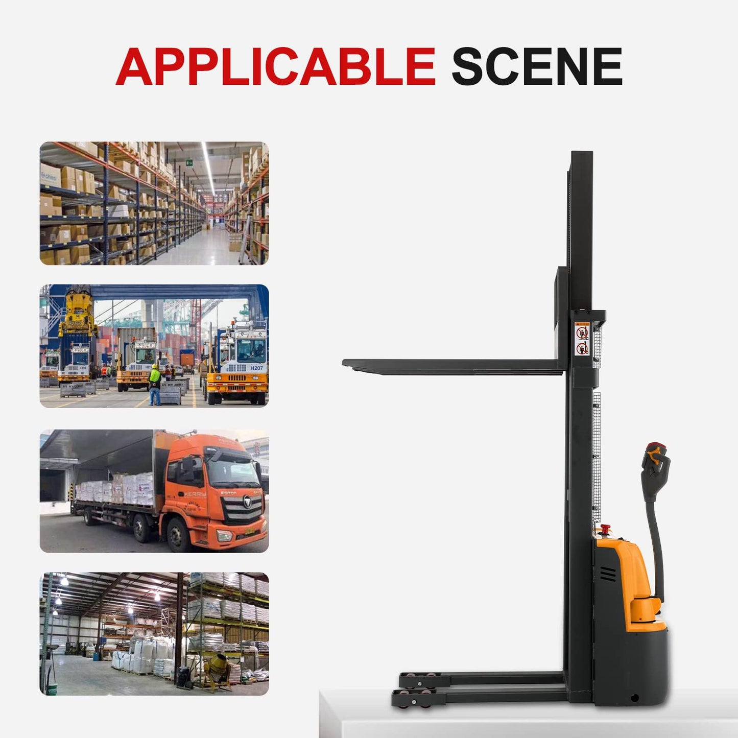 ToryCarrier Full Electric Walkie Pallet Stacker Material Lifting Tools with Fixed Legs 2640lbs Capacity Max Lift 118”Height