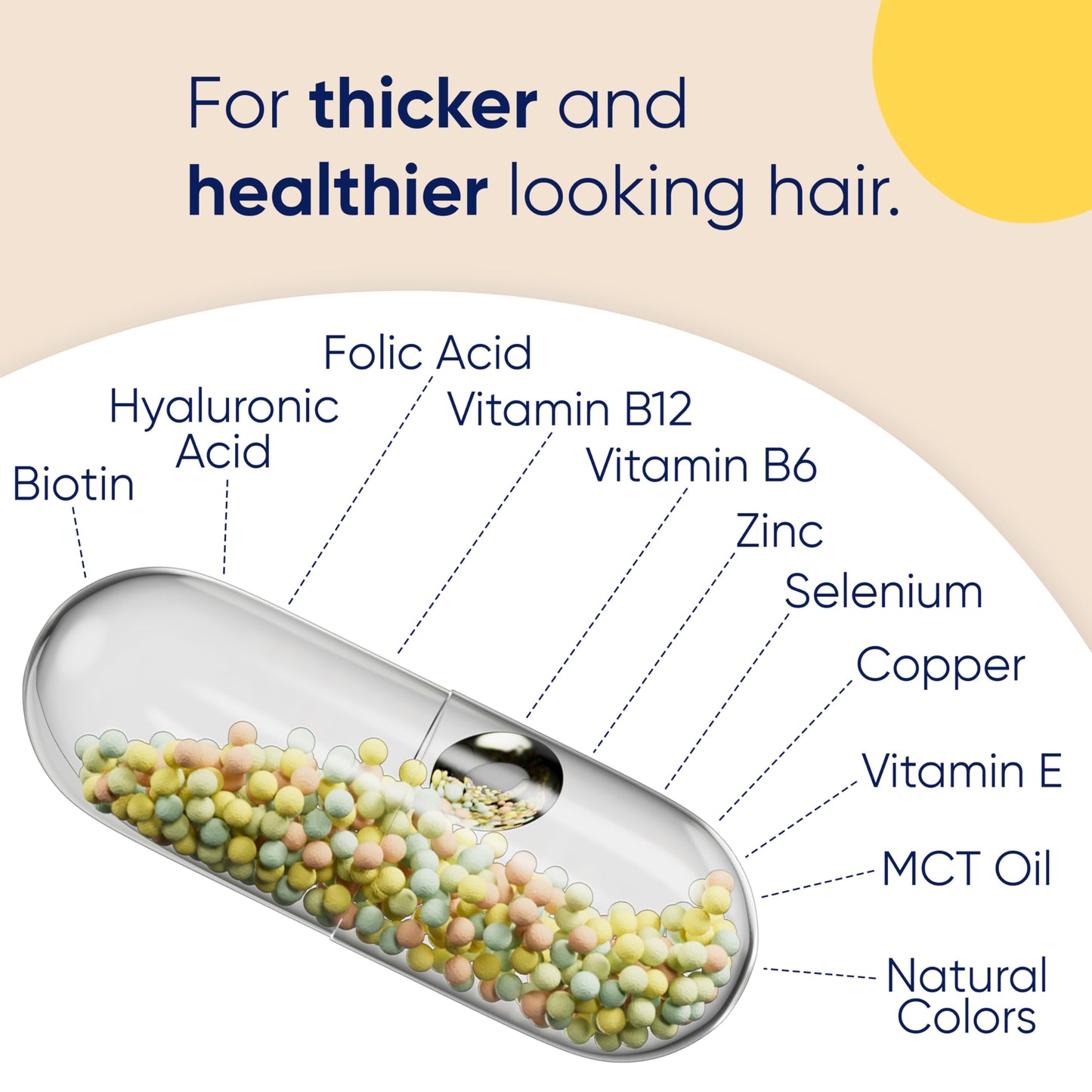 Moerie Ultimate Hair Boost Supplements for Women & Men - Hair, Skin, Nails Vitamins with Biotin & Minerals for Hair Health - Thicker Hair - 60 Capsules