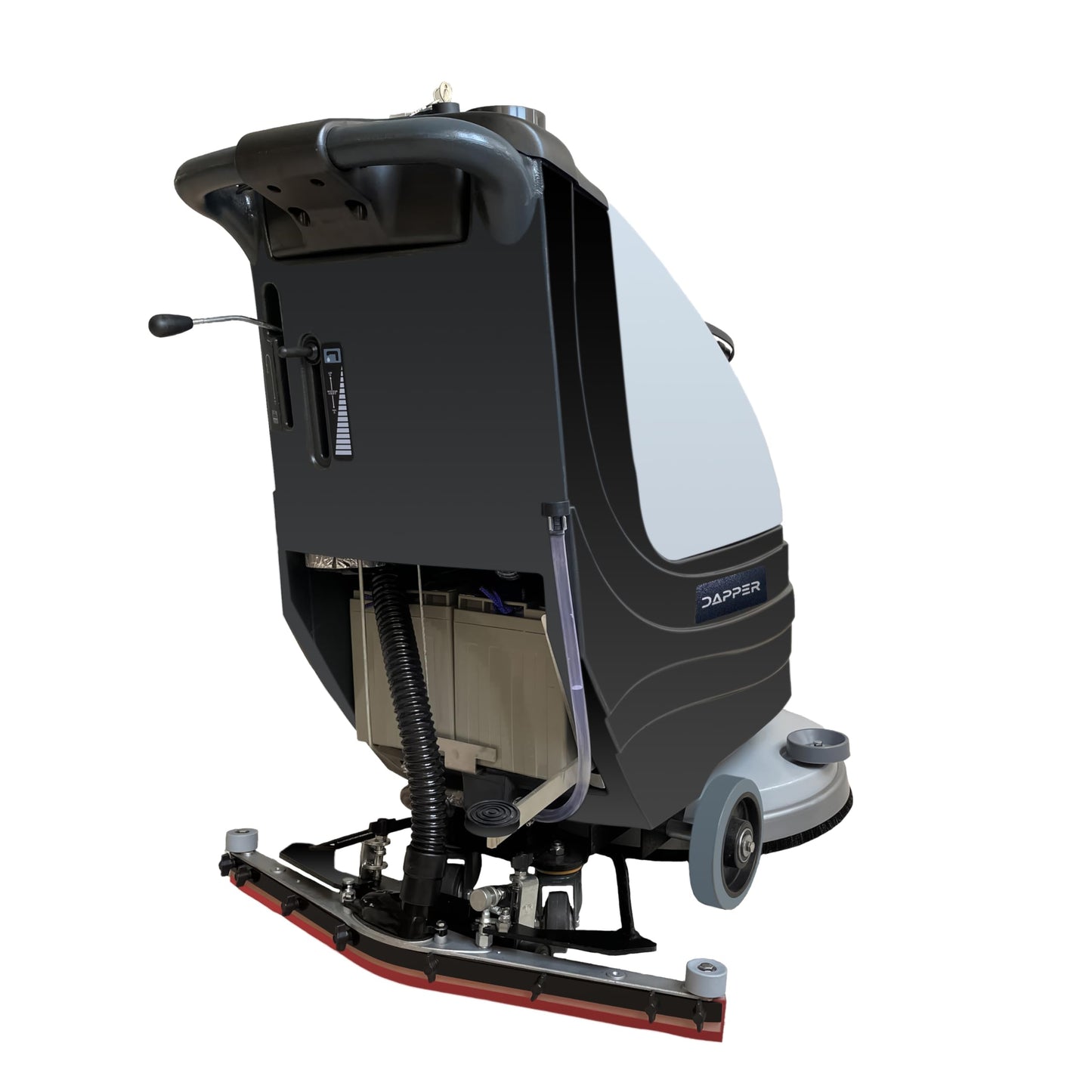 Battery Powered Walk Behind Floor and Carpet Scrubber Buffer Polisher, 19" Brush, 30" Squeegee Width, 13.5 gal Tank, Dual Brushes (Hard & Soft) and 3 Scouring Pads, 220 RPM