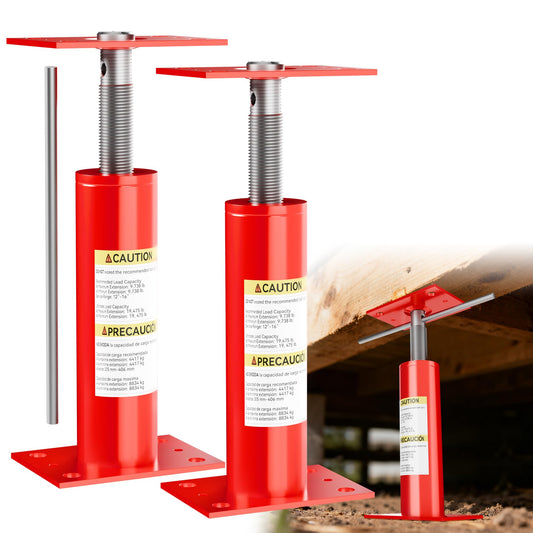 House Floor Jacks,Telescoping Screw Jacks 12"-16" Height Adjustable Basement Floor Jacks Post Pole for Leveling,Foundation Jack for Basement, Floor Joist,Beam,Temporary Support(2 Pack)