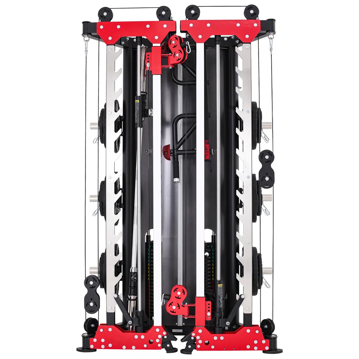 Altas Strength Folding Home Gym Smith Machine with Pulley System Gym Squat Rack Weight Bar Upper Body Strength Training Leg Developer Commercial Fitness Equipment Included Accessories 3107