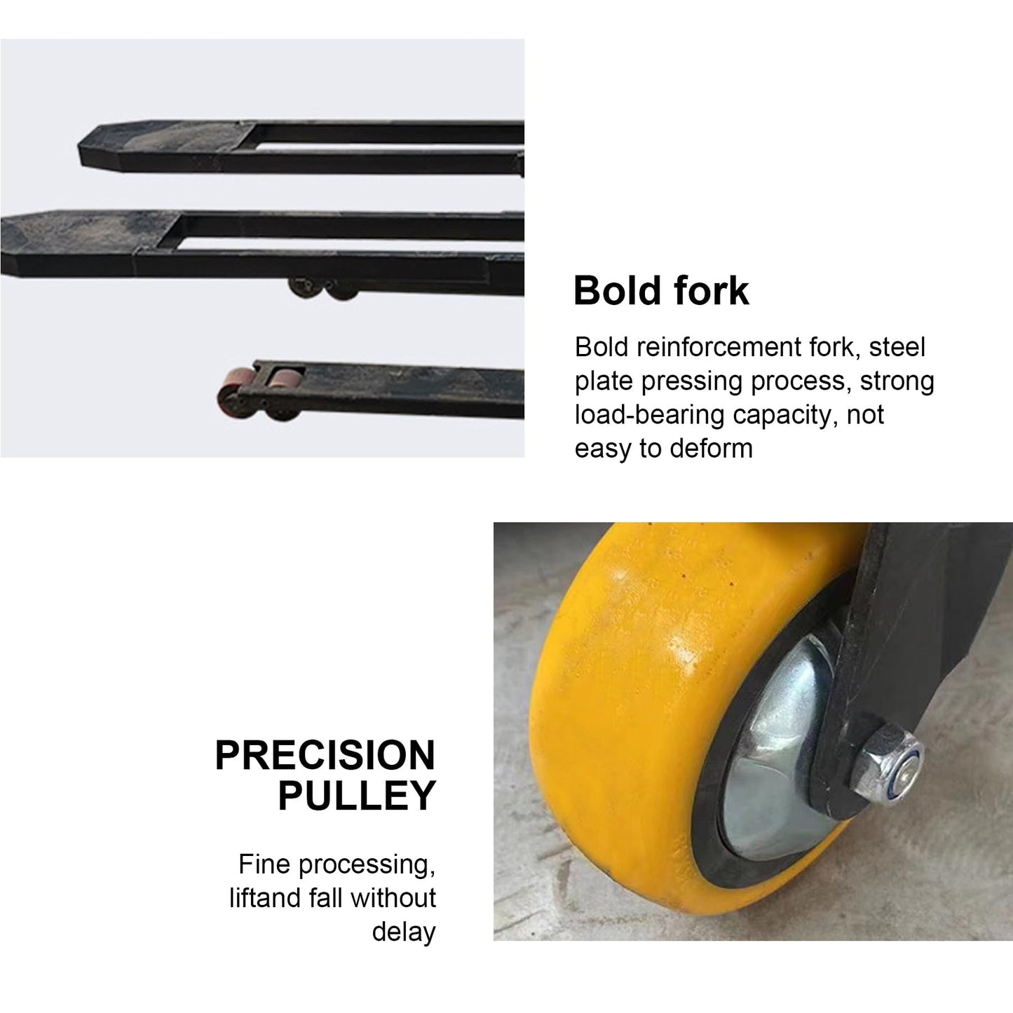 Electric Pallet Stacker 500kg/1100lbs Capacity Hydraulic Portable Material Lift, 1.3m/4.26ft Lifting Height