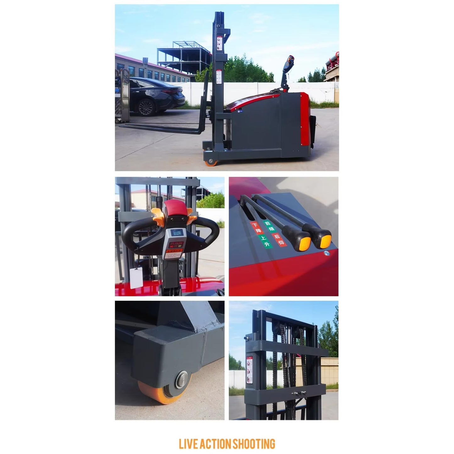 Electric Pallet Stacker 1000kg 1500kg 3000mm Lift Height Narrow Aisle Hand Push Stacker for Logistics Center Cargo Handling and Pallet Transport