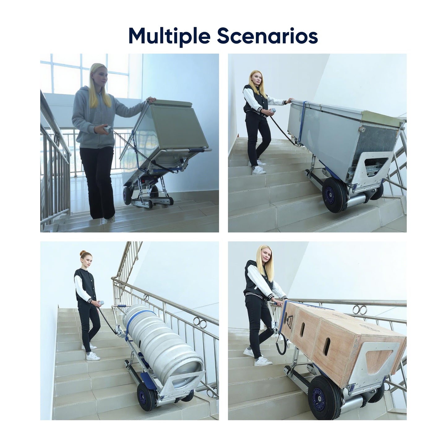 Powered Track Stair Climbing Hand Truck with Brakes 330 lb Capacity, Aluminum Stair Climber Dolly, Lightweight & Portable, Easy to Operate(XSTO CT150PB)