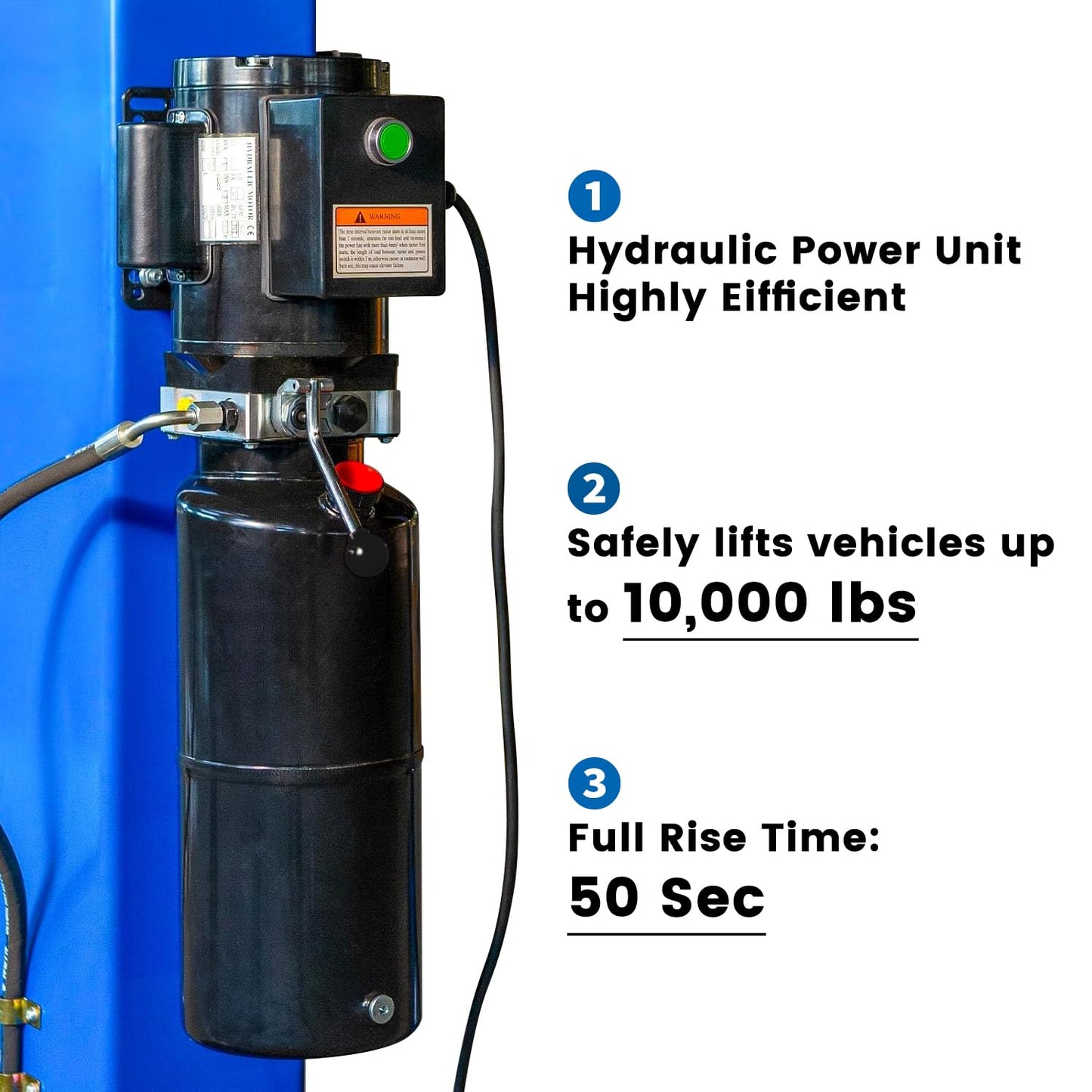 DMC-FPPS 110V Two Post Car Lift 10,000 LBS Floor Plate, Single-Sided Unlocking 2 Posts Auto Hoist Truck Lift for Garage 3 Year Warranty