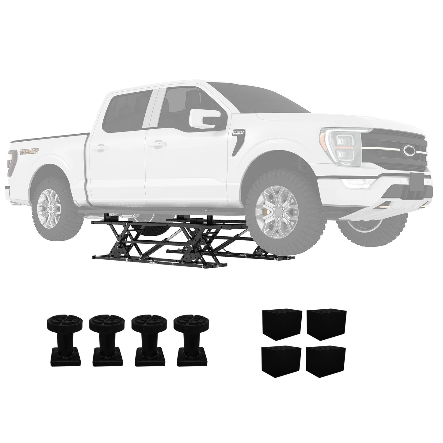 Portable Car Lift 5000 LBS, Heavy-Duty Carbon Steel Auto Lift Jack for Garage & Shop, Adjustable Height 5.67 in-26.8 in, with Extension Plates & Safety Locks, Fits Trucks, SUVs, Sedans