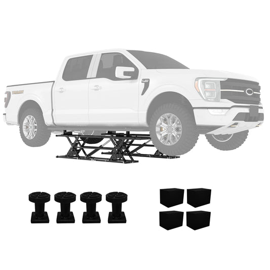 Portable Car Lift 5000 LBS, Heavy-Duty Carbon Steel Auto Lift Jack for Garage & Shop, Adjustable Height 5.67 in-26.8 in, with Extension Plates & Safety Locks, Fits Trucks, SUVs, Sedans