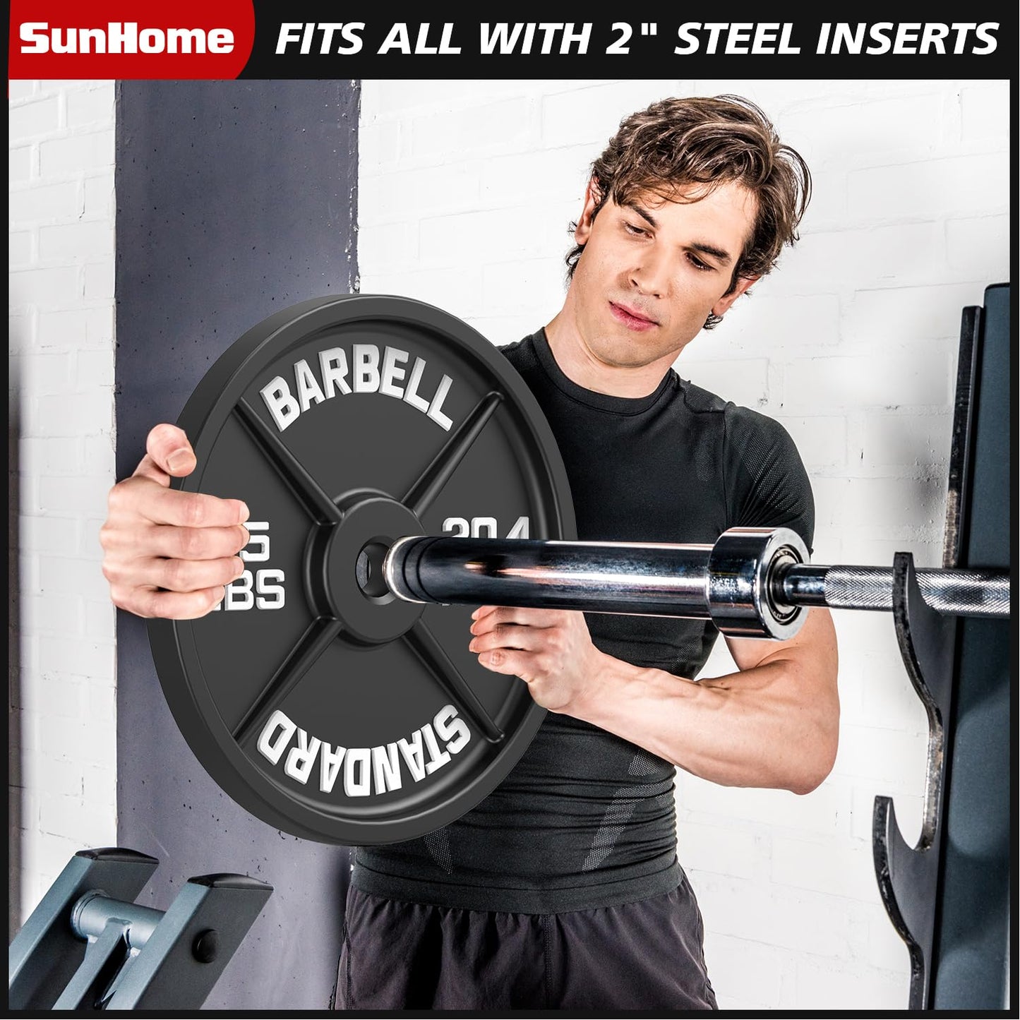 SunHome Multifunction Home Gym Equipment Workout Station, Smith Machine with 138LB Weight Stack and BP, Leg Press, LAT Station for Full Body Training
