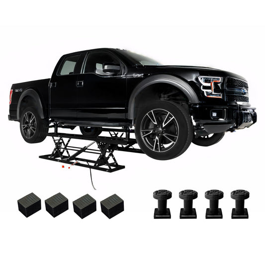 Jocisland 7000 LBS Portable Car Lift, Heavy Duty Quick Jack with 28" Max Height, Locking Levers & Wheels, Adjustable Scissor Lift for Cars, SUVs, Light Trucks, Garage or Shop Use, Black
