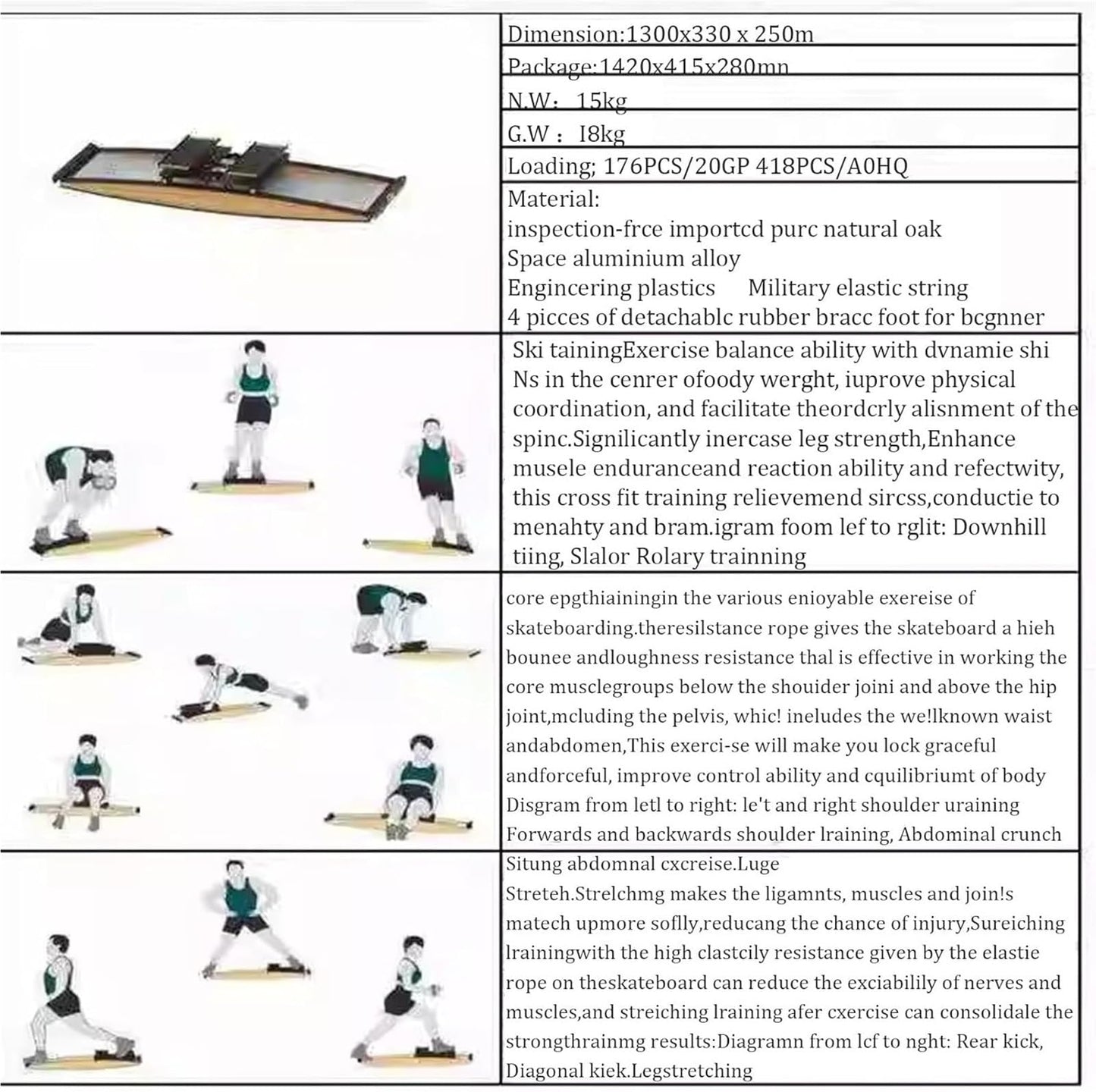 Ski Simulator，Ski Machine， Ski Exercise Machine Strength Training Leg Equipment