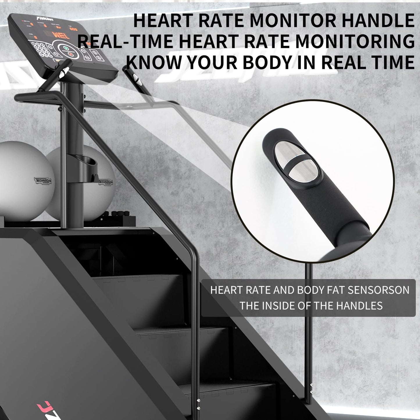 JZOPIDL Stair Stepper, Commercial Grade Stair Climber Machine with LED Screen and 12 Programs, for Cardio and Lower Body Workouts, 15-164 Steps/Minute (Black)