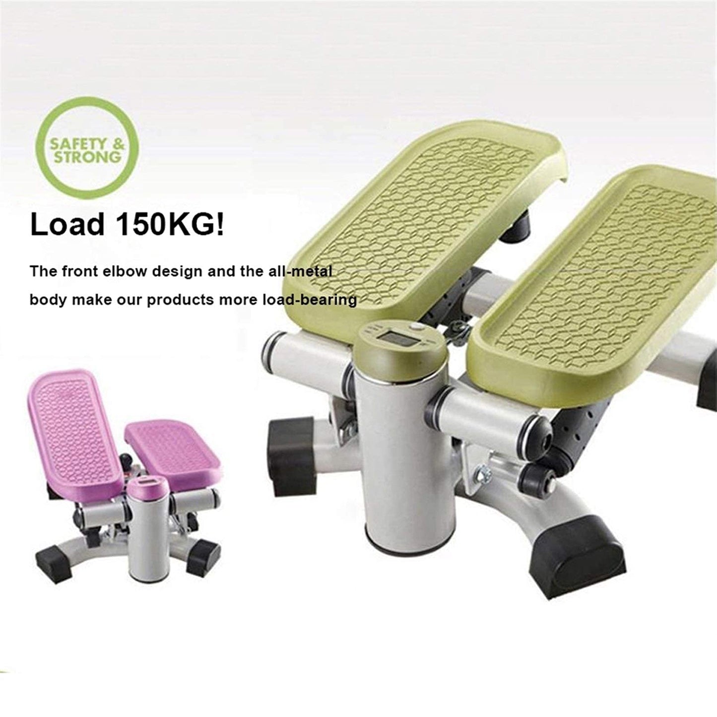 Mini-Stepper Swing Stepper Adjustable Mini Stair Stepper Home Silent Step Machine with Multi-Function LCD Display Free I