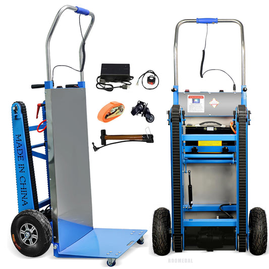 ROOMEDAL Electric Stair Climbing Dolly, 661lb 600W Powered Electric Stair Climbing Hand Trucks Dolly Cart with Rubber Tracks for Moving, Heavy Duty Stair Climber (Blue)
