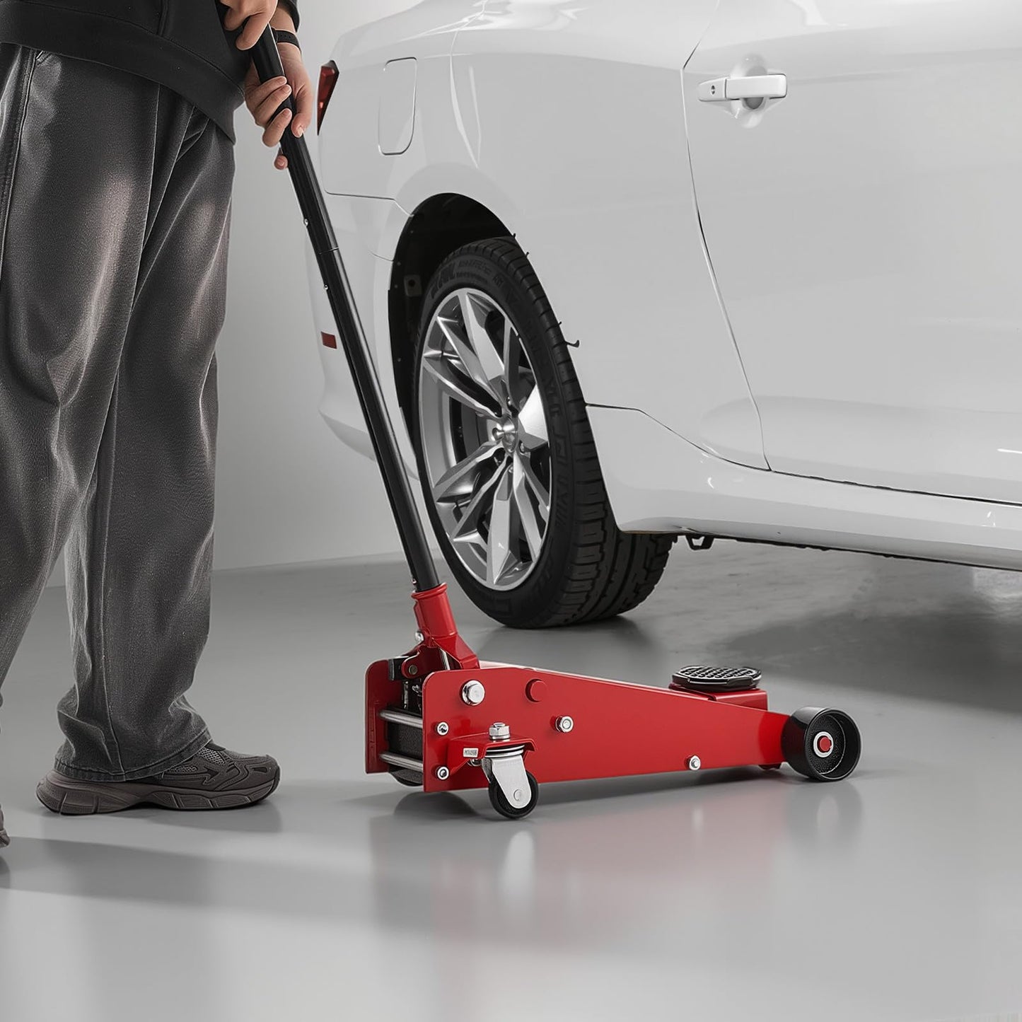 VEVOR 3 Ton Low Profile Floor Jack, Steel Racing Floor Jacks with Single Piston Quick Lift Pump, Hydraulic Trolley Car Jack for Sport Utility Vehicle, SUVs, Pickups, Lifting Range 5.1"-19.7"