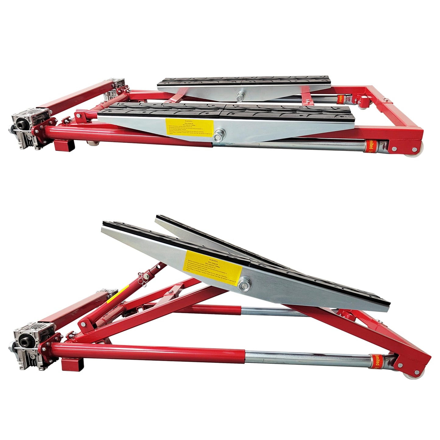 TECHTONGDA Portable Car Lifter Dual Workbench Auto Scissor Lift, Three Adjustable Sizes 4400LBS Load Capacity for Automotive Garages Repair Centers