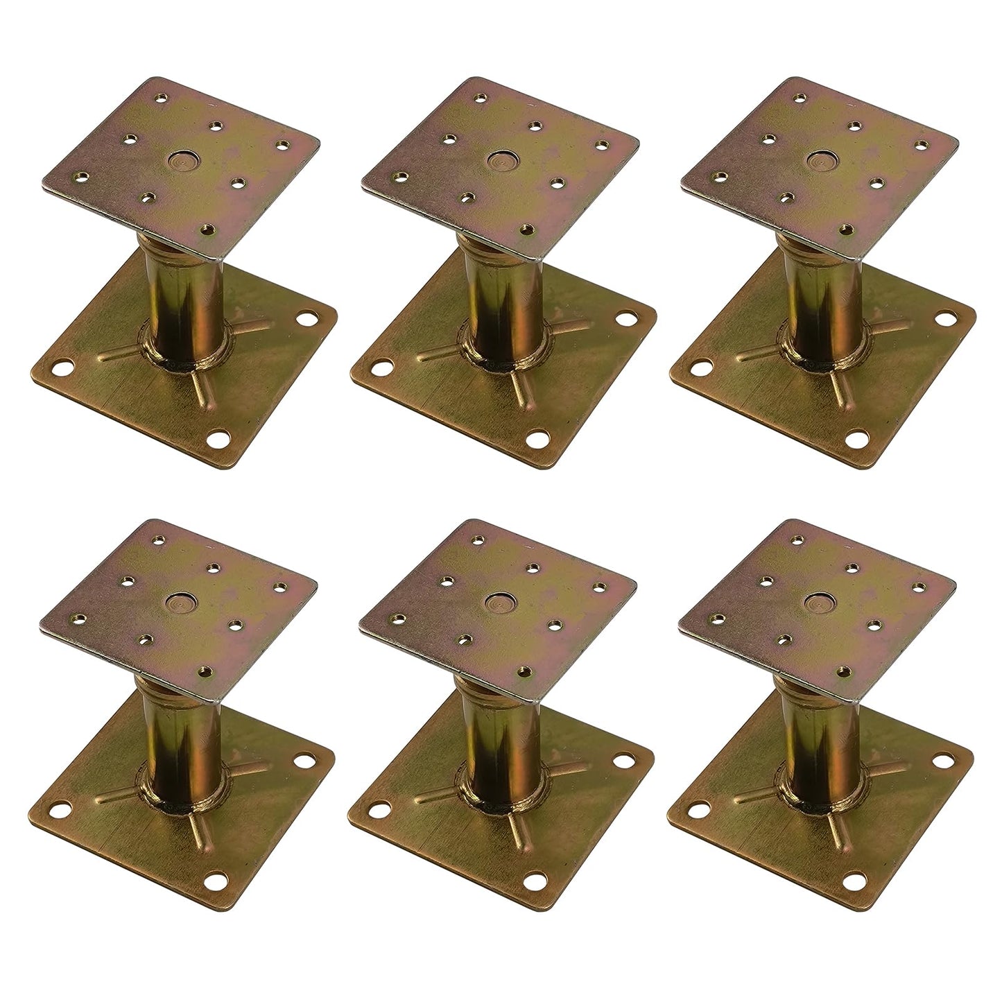 ASTAMOTOR Adjustable 4 1/3" - 7" House Floor Jacks Mini Screw Post Pole for Leveling, Galvanized, 6 Pack
