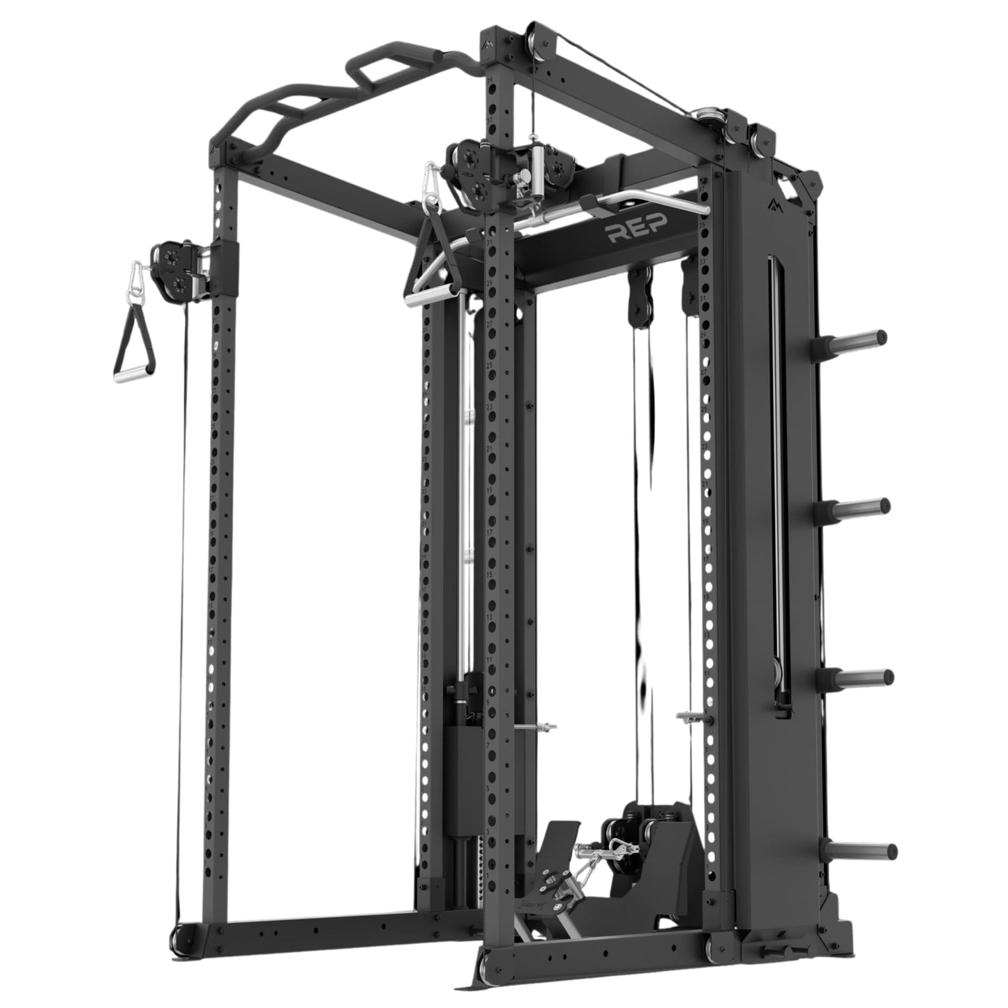 REP Fitness Altitude Power Rack, Modular 6 Post Squat Rack with Cable Pulley and Smith Machine Options, Alloy Steel, 29 Inch Depth (Rack + Cable Attachment)