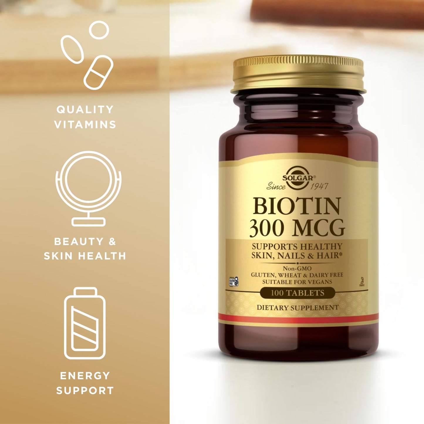 Biotin 300mcg Solgar 100 Tabs