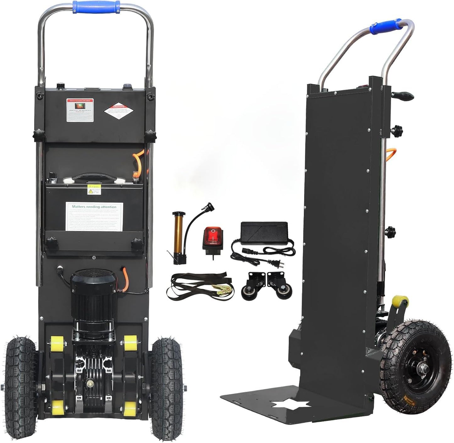 Electric Stair Climbing Dolly, 1200lbs Max Load Capacity, 1800W Electric Stair Climbing Hand Truck,2-Speed Folding Stair Climber Hand Trucks with Handle for Moving Furniture