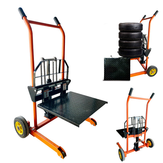 Hydraulic Material Lift Winch Stacker,440 Lbs Pallet Truck Dolly,Lift Table,Compact & Portable Hydraulic Winch for Construction,Warehousing,and DIY Projects