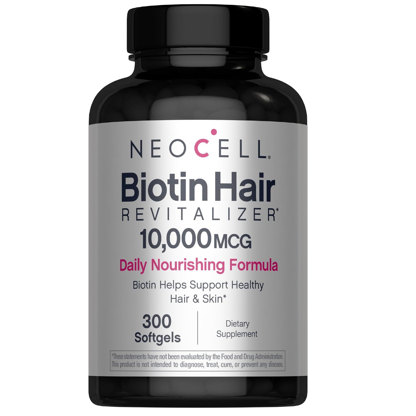 NeoCell Biotin Hair Revitalizer 10000mcg | 300 Softgels | Daily Nourishing Formula | for Women and Men | Hair, Skin, and Nails Supplement