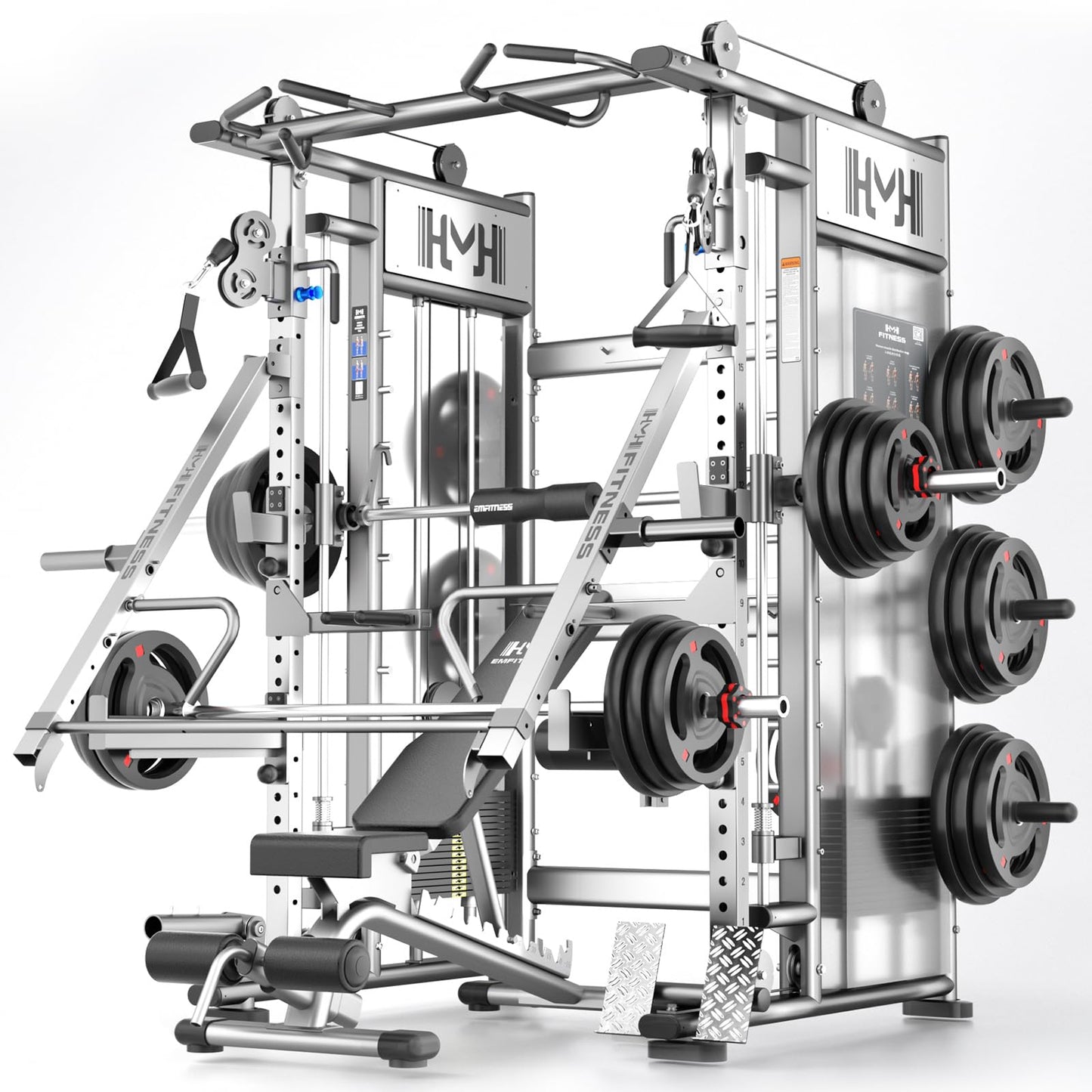 Strength Smith Machine Squat Rack Pull Up Bar Upper Body Strength Training Leg Developer Commercial Home Gym Strength Training (Smith Machine R8 PRO) (G8 Pro Package 3)