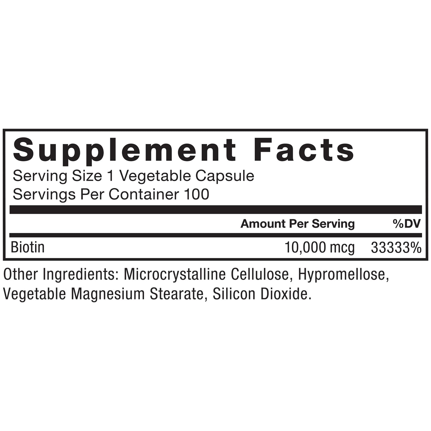 Force Factor Biotin 10000mcg, Biotin Supplement for Healthier Hair, Skin, and Nails, Hair Growth Supplement with Vitamins, Vegan, Non-GMO, 100 Vegetable Capsules