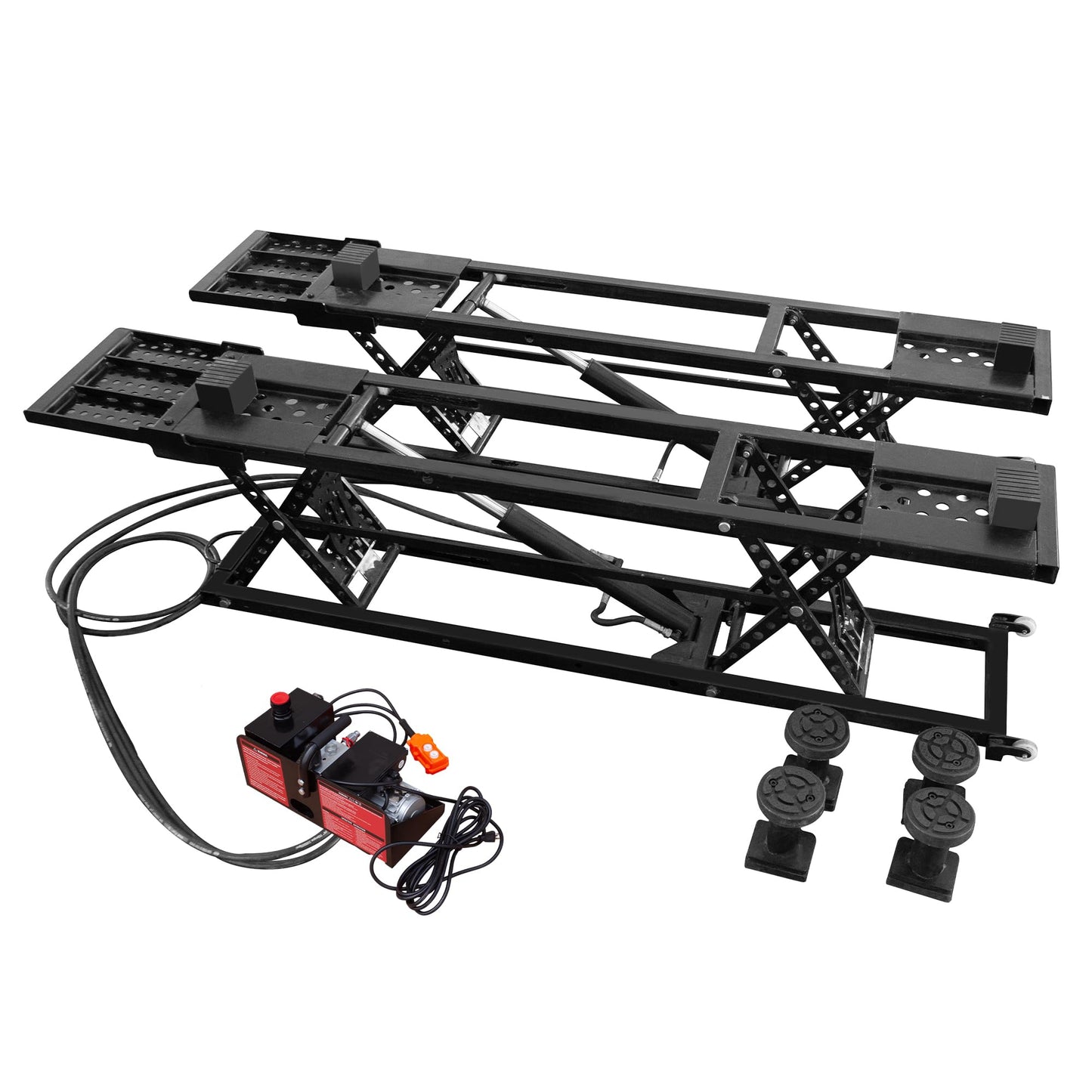 Portable Car Lift 7,000 LBS Capacity – 26.8" Max Lifting Height Heavy‑Duty Quick Jack with Mechanical Safety Locks, Adjustable Columns, Wheels & 120V Power Unit for Cars, SUVs, Trucks