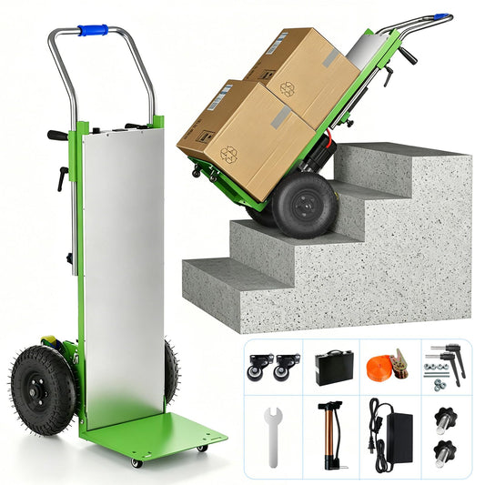 Electric Stair Climbing Dolly, Powered Hand Trucks 1300W Heavy Duty Stair Cart with Safety Rope for Furniture Logistics Warehouse