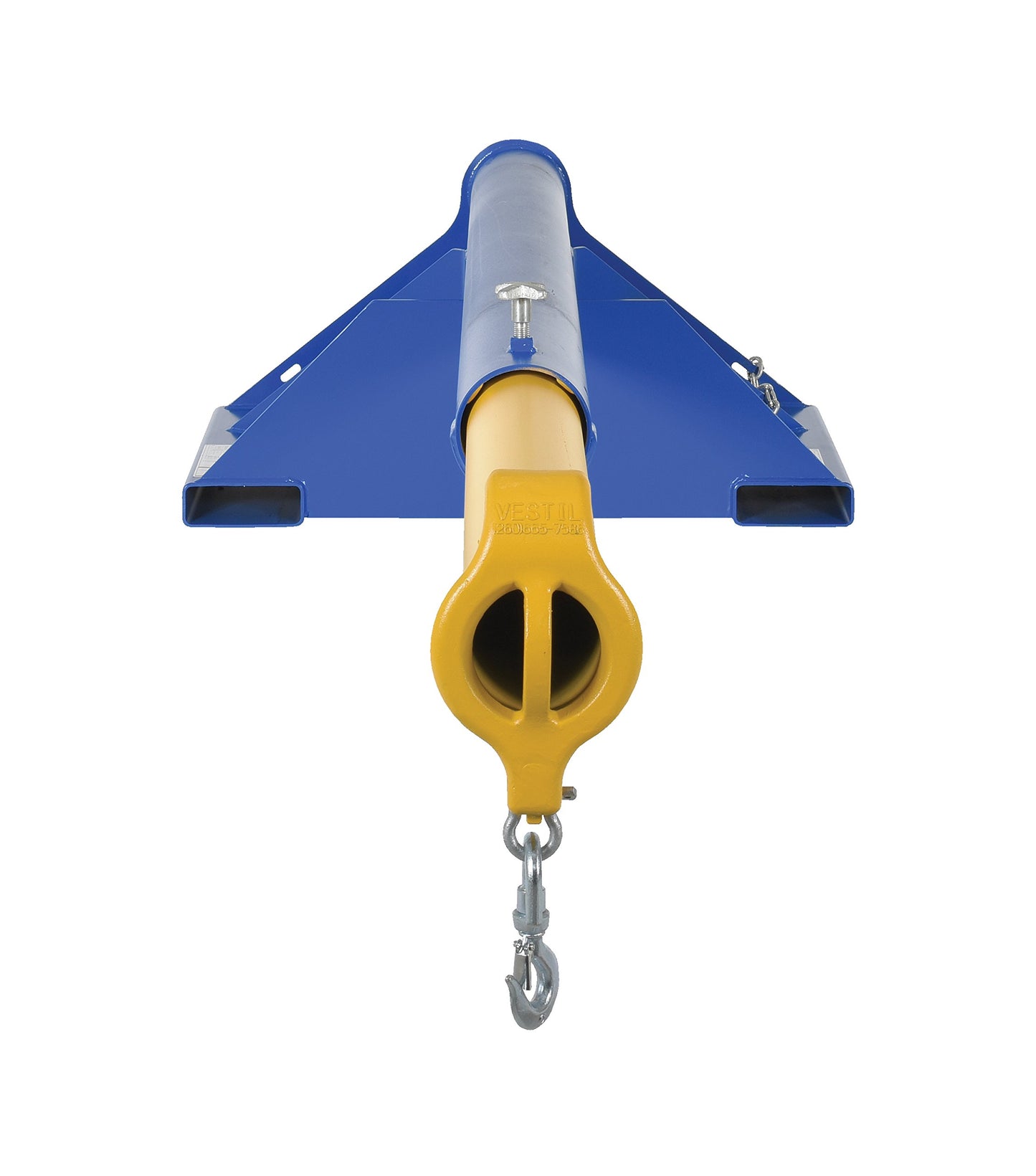 Vestil LM-1T-6-36 Steel Telescoping Lift Boom 36 In. Fork Pocket Center 6,000 Lb. Capacity Blue and Yellow