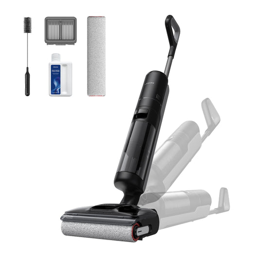 DREAME H12 Pro FlexReach Wet Dry Vacuum Cleaner, 0 Tangle Cordless Vacuum Mop All-in-One for Hard Floors, 180° Lie-Flat Floor Cleaner Machine with 194°F Hot Self-Cleaning, 50Mins Runtime