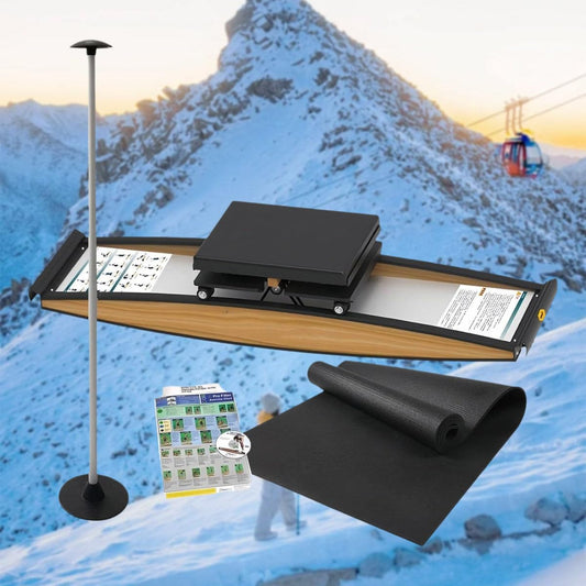 Indoor Ski Machine, Beginner Ski Trainer with Fixed Base, Leg Exercise Equipment for Home Workout, Improve Body Balance