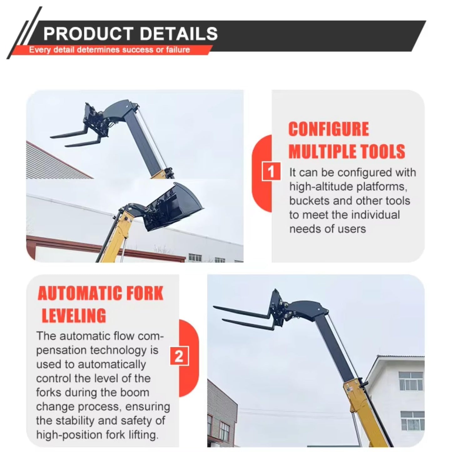 Robust Telescopic Boom Handler for Heavy Lifting, Jobsite Material Distribution, and Elevated Structure Work