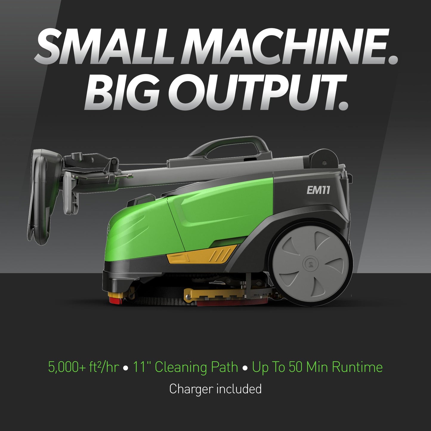 IPC Eagle EM11 Walk-Behind Floor Scrubber – Battery-Powered Compact Scrubber, 11” Cleaning Path, Designed for Tight Spaces